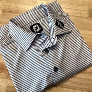Mens FootJoy Logo Collar Performance Golf Polo Medium